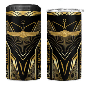 Egypt Winged Sun 4 in 1 Can Cooler Tumbler Ancient Mythology Golden Ankh
