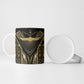 Egypt Winged Sun Ceramic Mug Ancient Mythology Golden Ankh