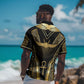 Egypt Winged Sun Hawaiian Shirt Ancient Mythology Golden Ankh