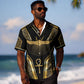 Egypt Winged Sun Hawaiian Shirt Ancient Mythology Golden Ankh DT05