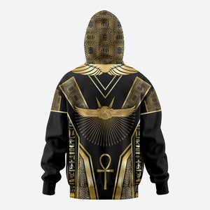 Egypt Winged Sun Hoodie Ancient Mythology Golden Ankh