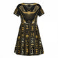 Egypt Winged Sun Kid Short Sleeve Dress Ancient Mythology Golden Ankh