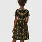Egypt Winged Sun Kid Short Sleeve Dress Ancient Mythology Golden Ankh