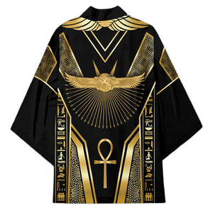 Egypt Winged Sun Kimono Ancient Mythology Golden Ankh