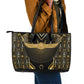 Egypt Winged Sun Leather Tote Bag Ancient Mythology Golden Ankh