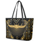 Egypt Winged Sun Leather Tote Bag Ancient Mythology Golden Ankh