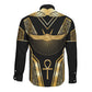 Egypt Winged Sun Long Sleeve Button Shirt Ancient Mythology Golden Ankh