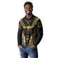 Egypt Winged Sun Long Sleeve Polo Shirt Ancient Mythology Golden Ankh
