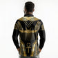 Egypt Winged Sun Long Sleeve Polo Shirt Ancient Mythology Golden Ankh