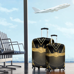Egypt Winged Sun Luggage Cover Ancient Mythology Golden Ankh