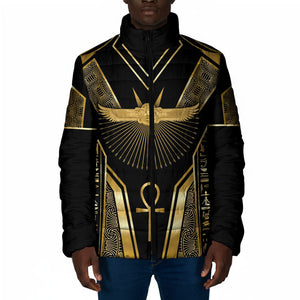 Egypt Winged Sun Padded Jacket Ancient Mythology Golden Ankh