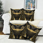 Egypt Winged Sun Pillow Cover Ancient Mythology Golden Ankh