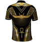 Egypt Winged Sun Polo Shirt Ancient Mythology Golden Ankh