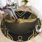 Egypt Winged Sun Round Carpet Ancient Mythology Golden Ankh