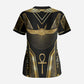 Egypt Winged Sun Scrub Top Ancient Mythology Golden Ankh