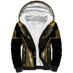 Egypt Winged Sun Sherpa Hoodie Ancient Mythology Golden Ankh