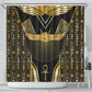 Egypt Winged Sun Shower Curtain Ancient Mythology Golden Ankh
