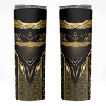 Egypt Winged Sun Skinny Tumbler Ancient Mythology Golden Ankh