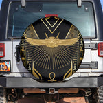 Egypt Winged Sun Spare Tire Cover Ancient Mythology Golden Ankh