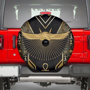 Egypt Winged Sun Spare Tire Cover Ancient Mythology Golden Ankh