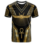 Egypt Winged Sun T shirt Ancient Mythology Golden Ankh