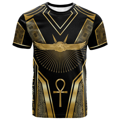 Egypt Winged Sun T shirt Ancient Mythology Golden Ankh