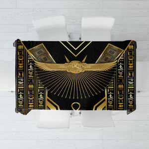 Egypt Winged Sun Tablecloth Ancient Mythology Golden Ankh