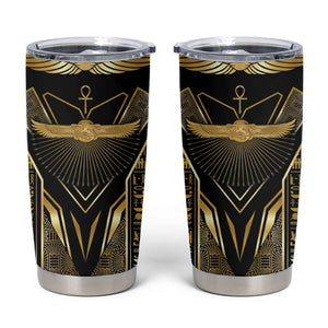 Egypt Winged Sun Tumbler Cup Ancient Mythology Golden Ankh