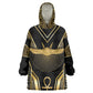 Egypt Winged Sun Wearable Blanket Hoodie Ancient Mythology Golden Ankh