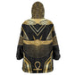 Egypt Winged Sun Wearable Blanket Hoodie Ancient Mythology Golden Ankh