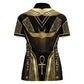 Egypt Winged Sun Women Polo Shirt Ancient Mythology Golden Ankh