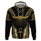 Egypt Winged Sun Zip Hoodie Ancient Mythology Golden Ankh