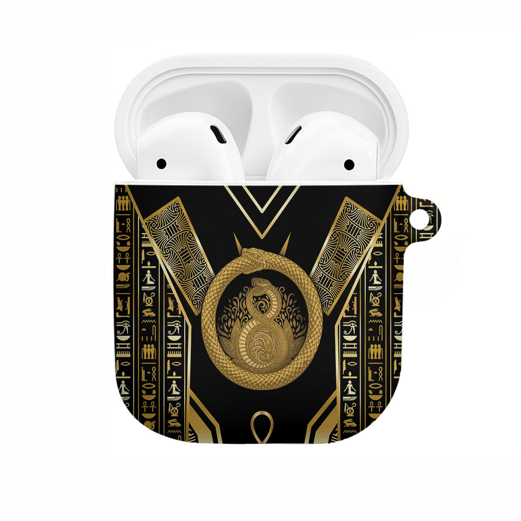 Egypt Ouroboros AirPods Case Ancient Mythology Infinity Serpent Gold