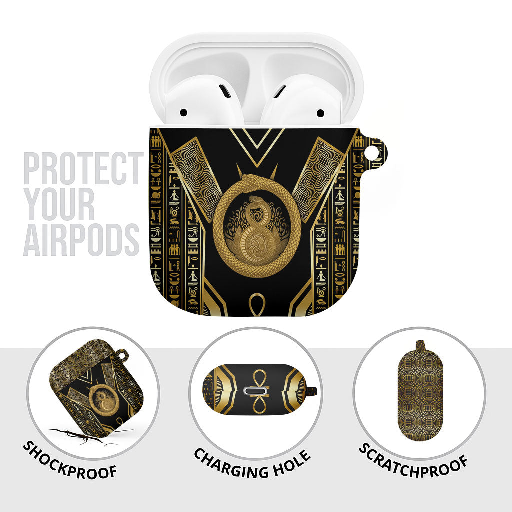 Egypt Ouroboros AirPods Case Ancient Mythology Infinity Serpent Gold