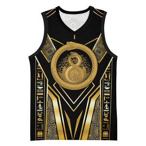 Egypt Ouroboros Basketball Jersey Ancient Mythology Infinity Serpent Gold