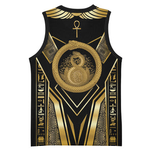Egypt Ouroboros Basketball Jersey Ancient Mythology Infinity Serpent Gold