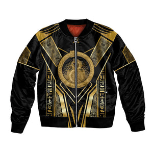 Egypt Ouroboros Bomber Jacket Ancient Mythology Infinity Serpent Gold