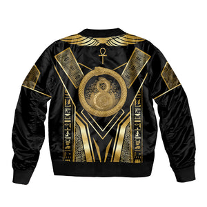 Egypt Ouroboros Bomber Jacket Ancient Mythology Infinity Serpent Gold