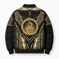 Egypt Ouroboros Bomber Puffer Jacket Ancient Mythology Infinity Serpent Gold