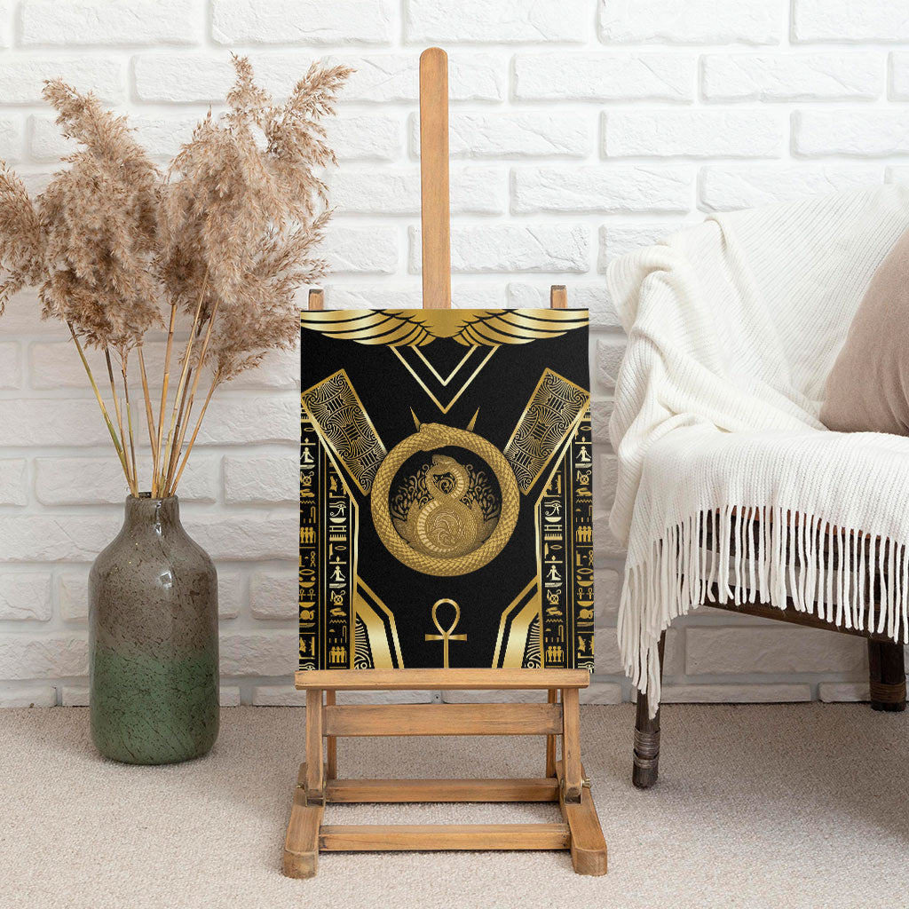 Egypt Ouroboros Canvas Wall Art Ancient Mythology Infinity Serpent Gold