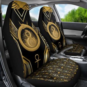 Egypt Ouroboros Car Seat Cover Ancient Mythology Infinity Serpent Gold
