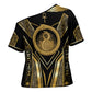 Egypt Ouroboros Cross Shoulder Shirt Ancient Mythology Infinity Serpent Gold