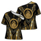 Egypt Ouroboros Cross Shoulder Shirt Ancient Mythology Infinity Serpent Gold