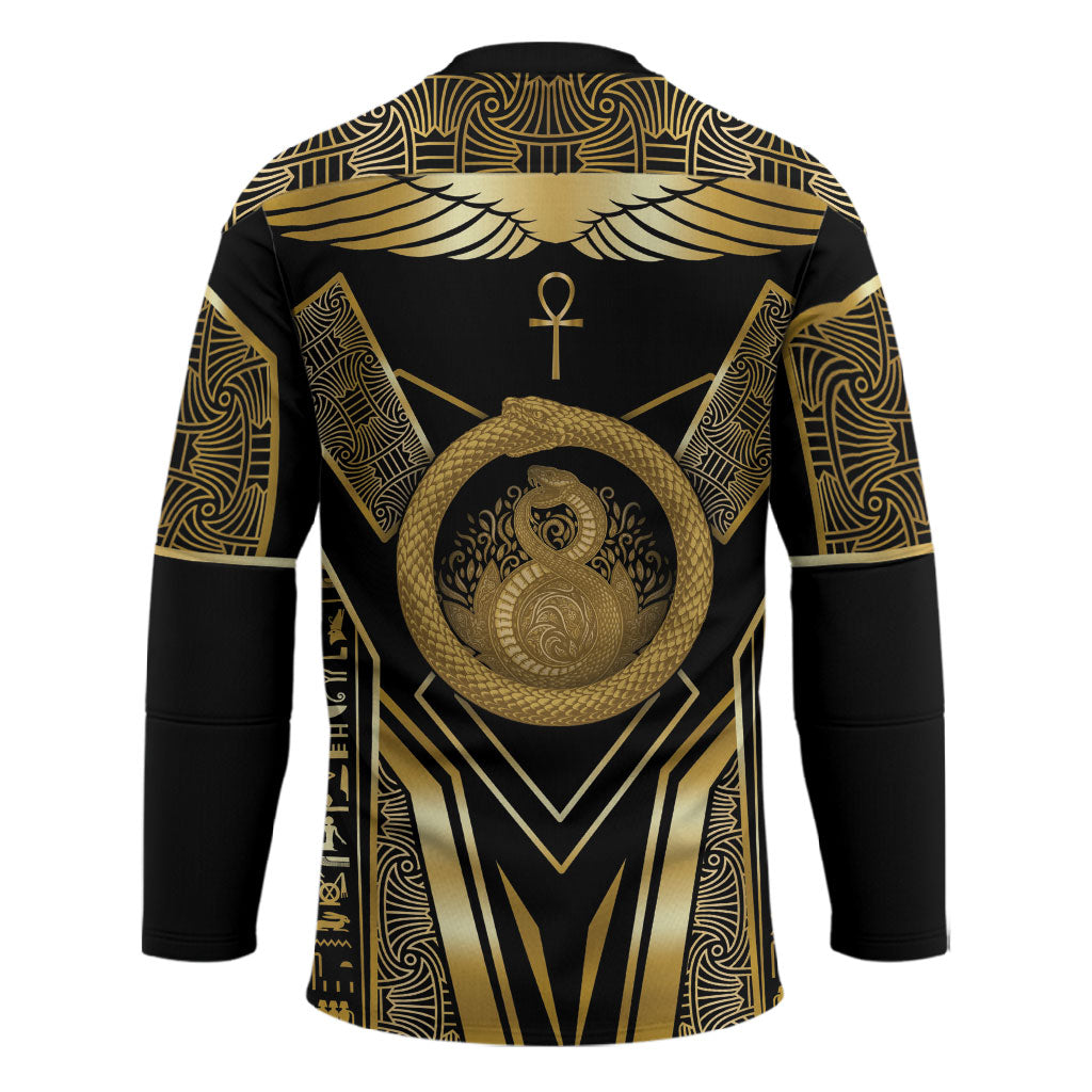 Egypt Ouroboros Hockey Jersey Ancient Mythology Infinity Serpent Gold