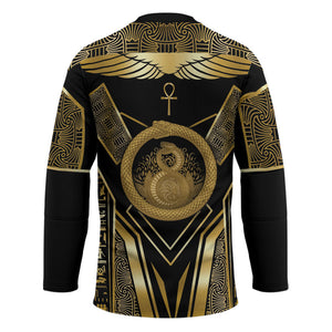 Egypt Ouroboros Hockey Jersey Ancient Mythology Infinity Serpent Gold