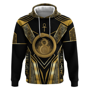 Egypt Ouroboros Hoodie Ancient Mythology Infinity Serpent Gold