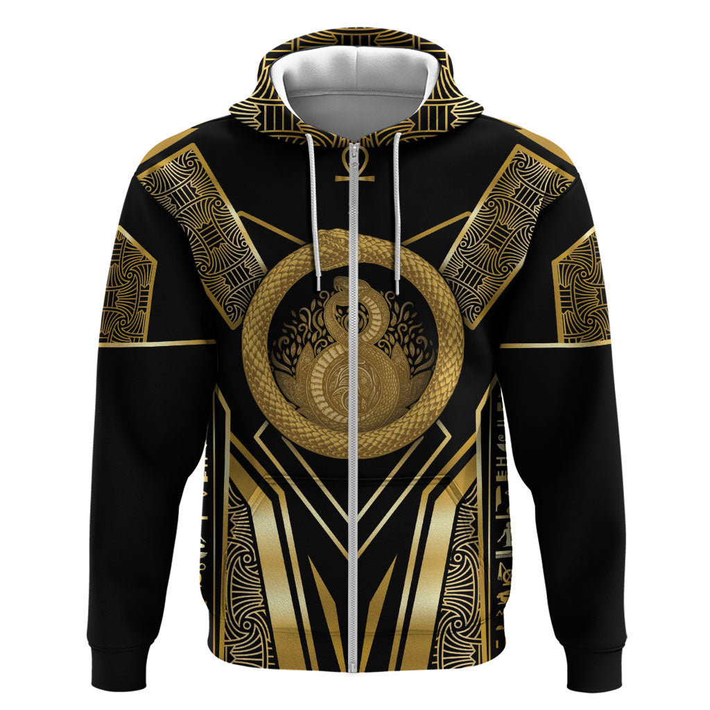 Egypt Ouroboros Hoodie Ancient Mythology Infinity Serpent Gold