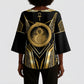 Egypt Ouroboros Kimono Sleeve Blouse Ancient Mythology Infinity Serpent Gold