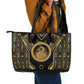 Egypt Ouroboros Leather Tote Bag Ancient Mythology Infinity Serpent Gold