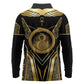 Egypt Ouroboros Long Sleeve Polo Shirt Ancient Mythology Infinity Serpent Gold